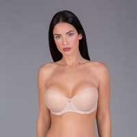 Sujetador sin tirantes preformado control encaje allover con aros y con foam.